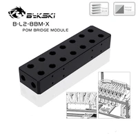 bykski b l2 8bm x gpu water terminal block for computer graphics card water cooling block bridging module adapter pom connectors