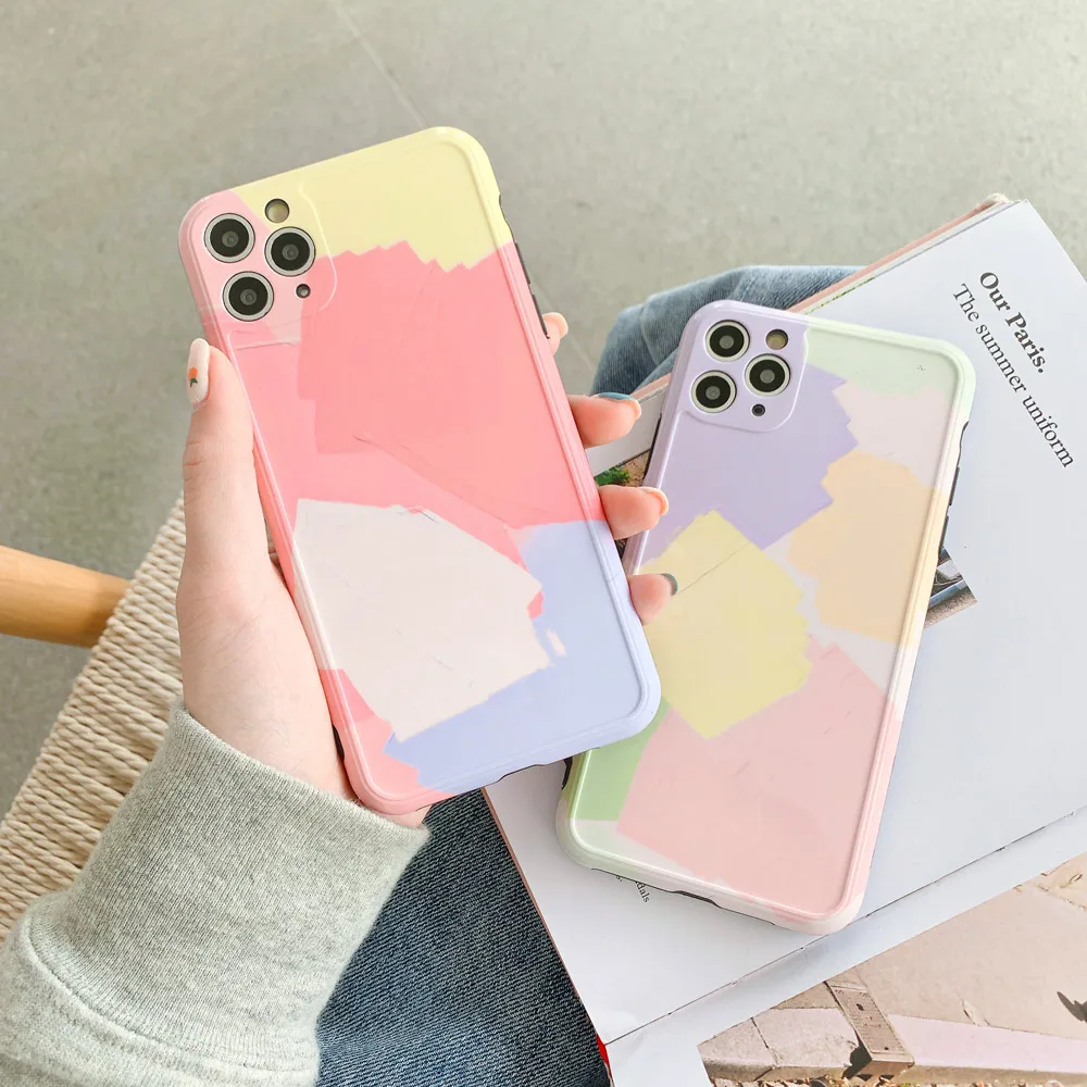 Модные Сращенные чехлы для телефонов iphone 7 8 Plus 11 Pro XR XS Max X Защита объектива камеры