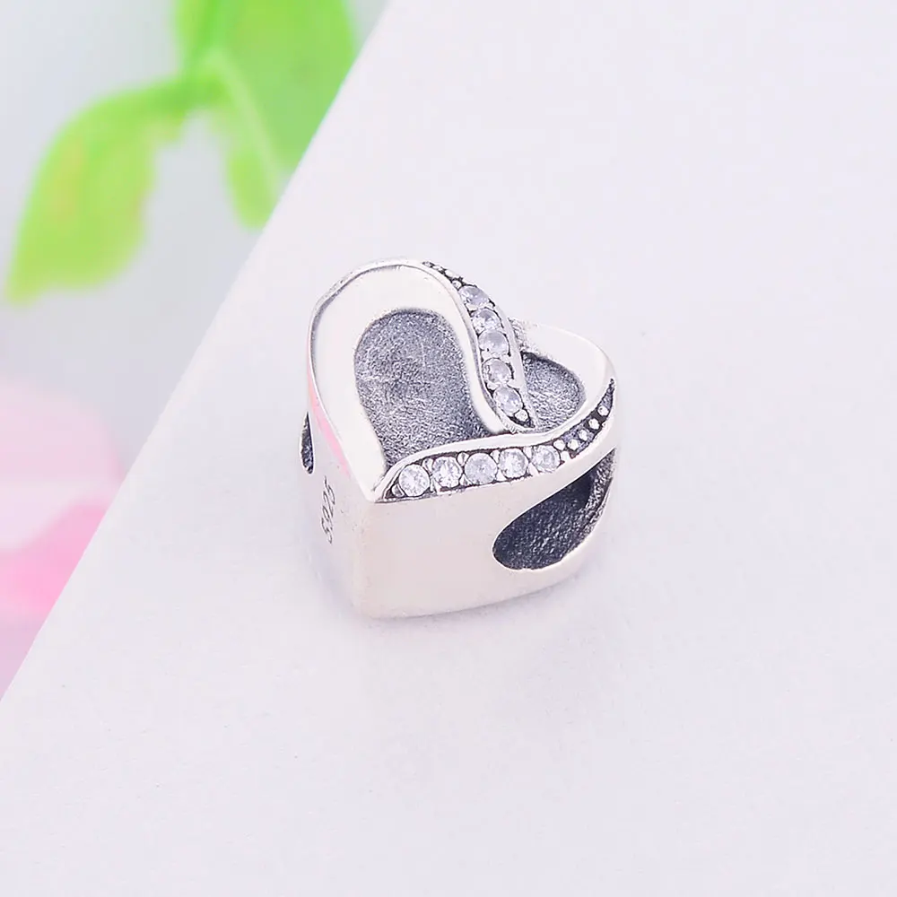Новое поступление весны 2022 серебряные подвески в форме сердца с прозрачным