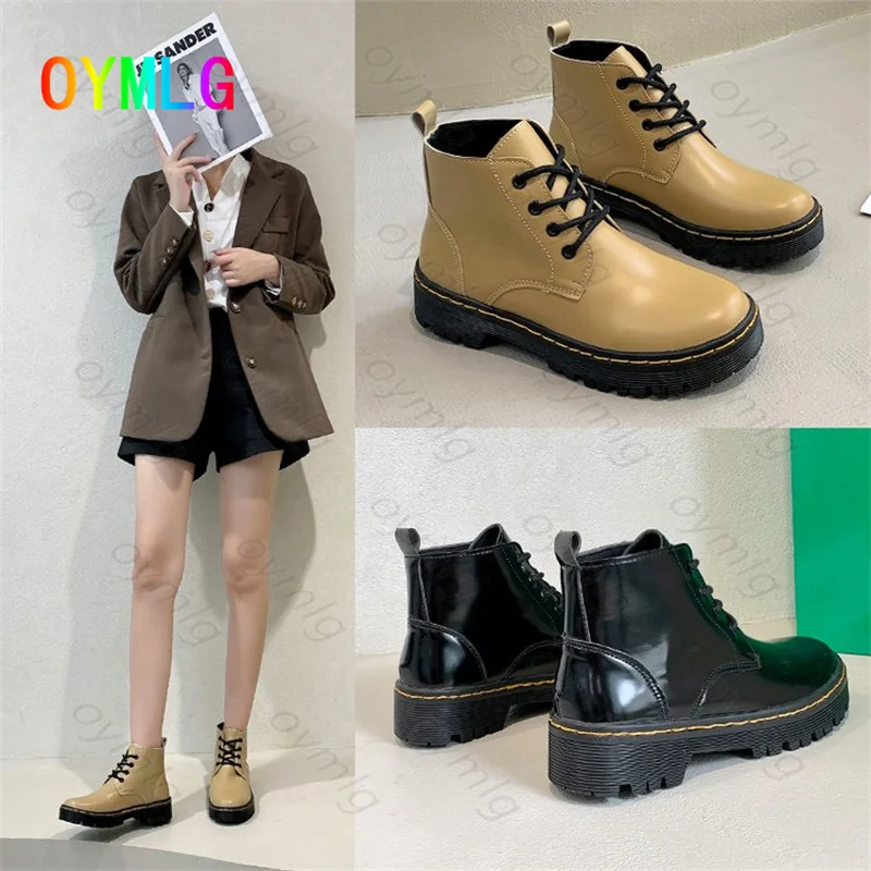 

Martin boots female British style 2021 new thick-soled short boots spring and autumn single boots shoes motorcycle boots shoes