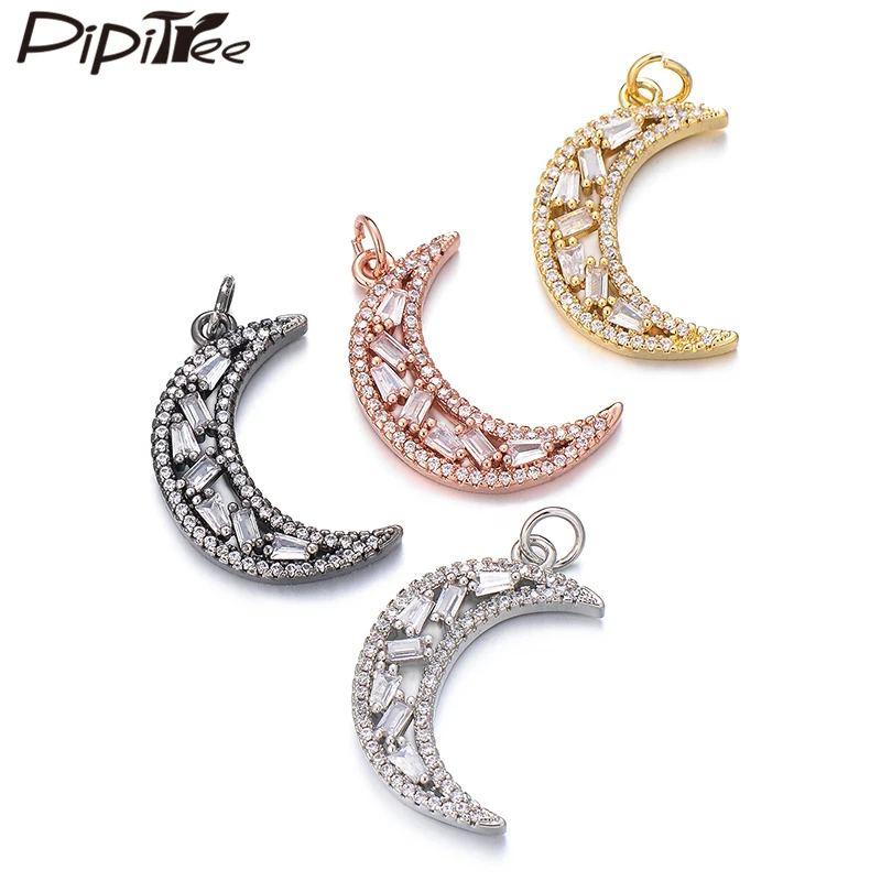Pipitree Великолепная принцесса с прозрачным кубическим цирконием Луна амулеты