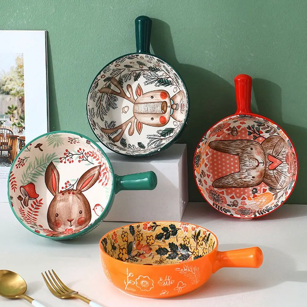 

New Creative Large Restaurant Home Decoration Single Handle Noodle Ceramic Bowl