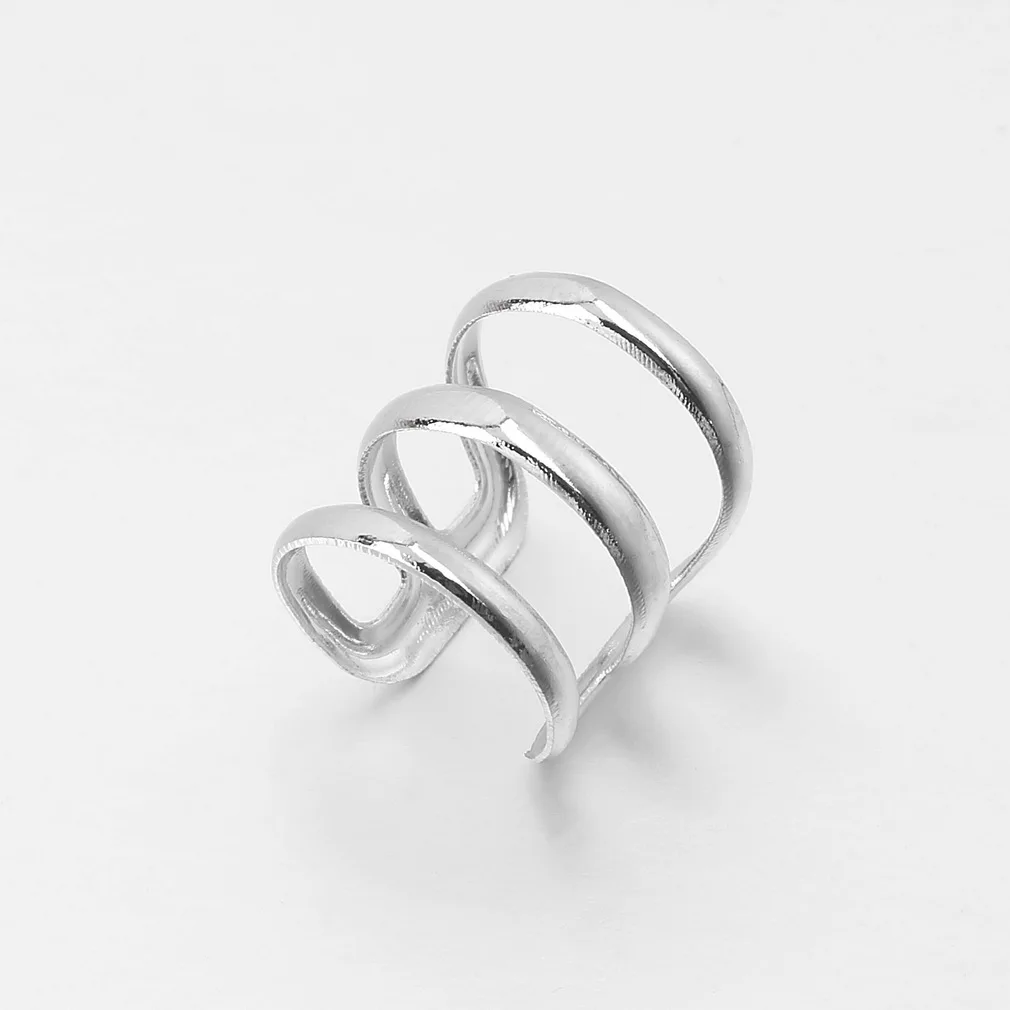 

Brand New Punk Rock Ear Clip Cuff Wrap Earrings No piercing-Clip on Silver Plated Bronze Women Men Party Jewelry