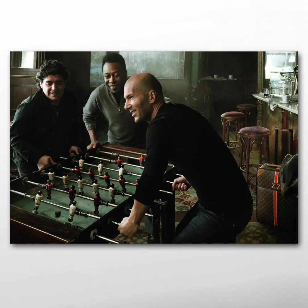 Декоративные картины Зидан Марадона и Pele Футбол знаменитостей настенные