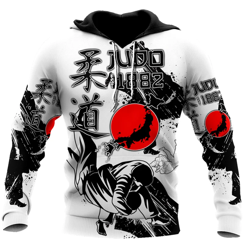 Модная Толстовка дзюдо в стиле Харадзюку С 3D принтом Мужская толстовка на молнии