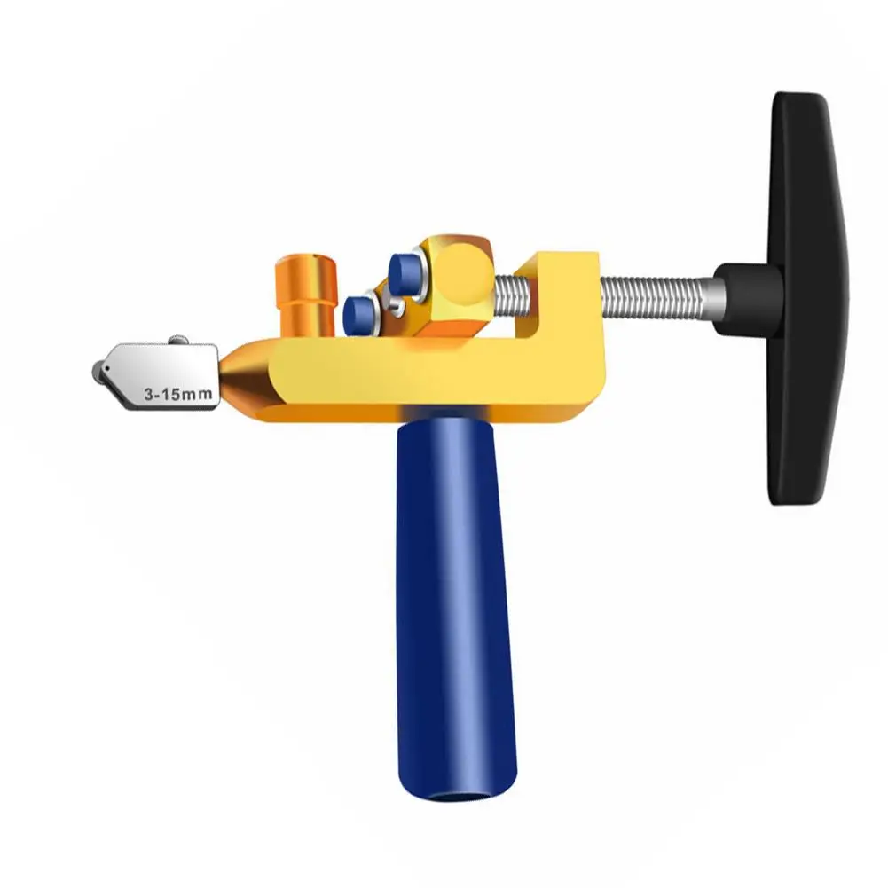 

Резак для стекла 2-в-1, интегрированный портативный разделитель для керамической плитки, Профессиональный легкий скользящий резак для стекл...