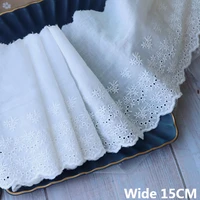 15cm wide exquisite white hollow cotton embroidered fringe ribbon diy handmade lace dress curtains apparel sewing accessories