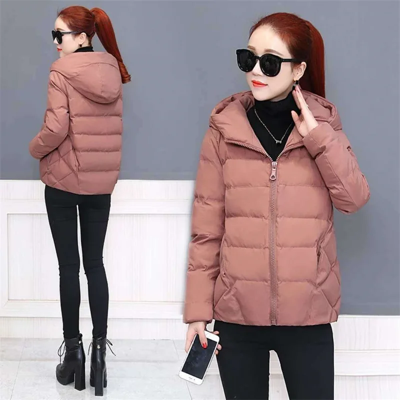 Autumn Winter Female Fashion Plus Dalian Hat Korean Padded Jacket 2021 Loose Thin All-match Padded Jacket Women Short Coat A426