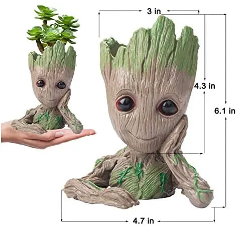 Новинка кашпо Грут горшок бонсай игрушка в виде дерева Милая модель для сада