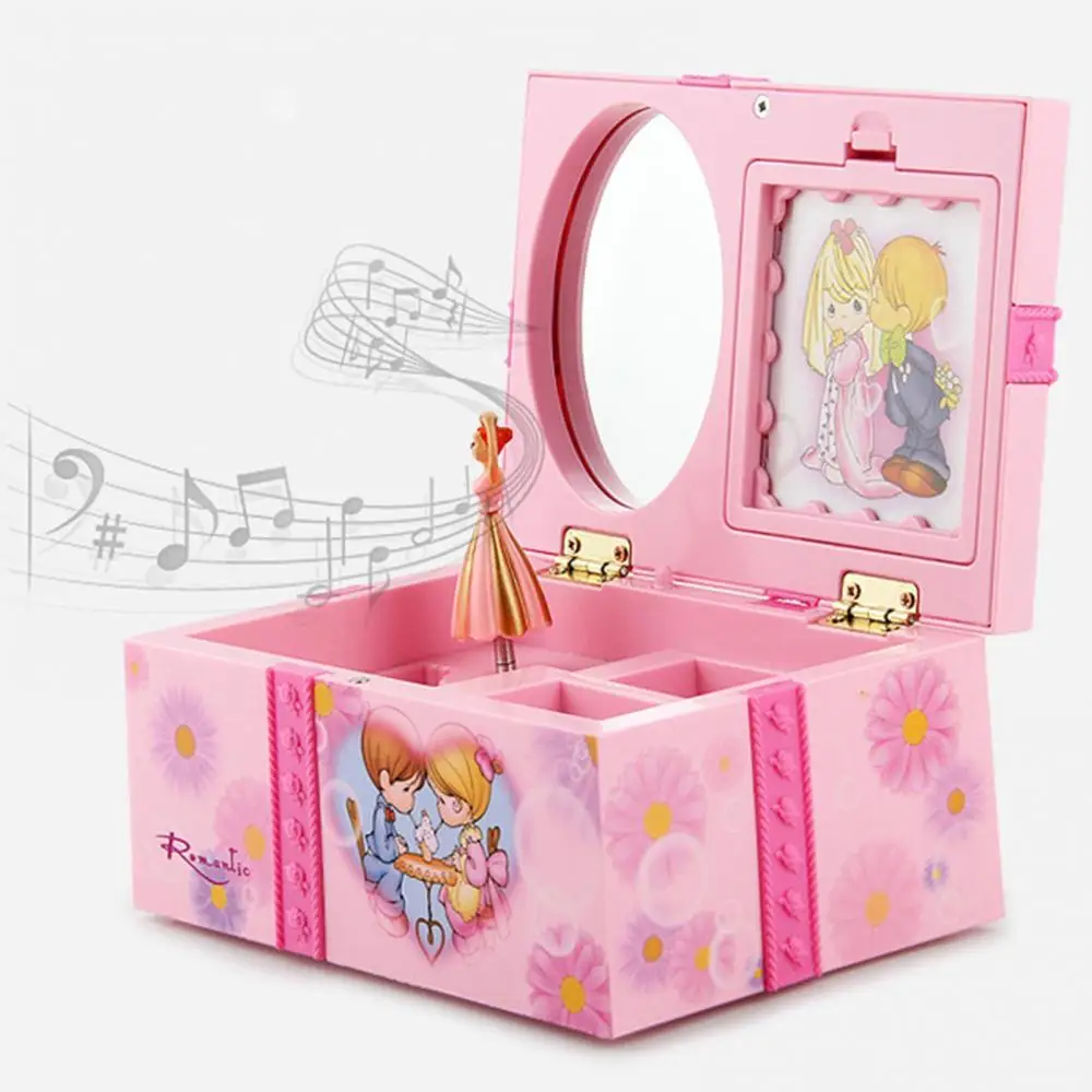 

New Pink Ballerina Dancing Girl Music Box Ornaments Home Decor Jewelry Storage Organizer Music Box Christmas Gift Pretend Play