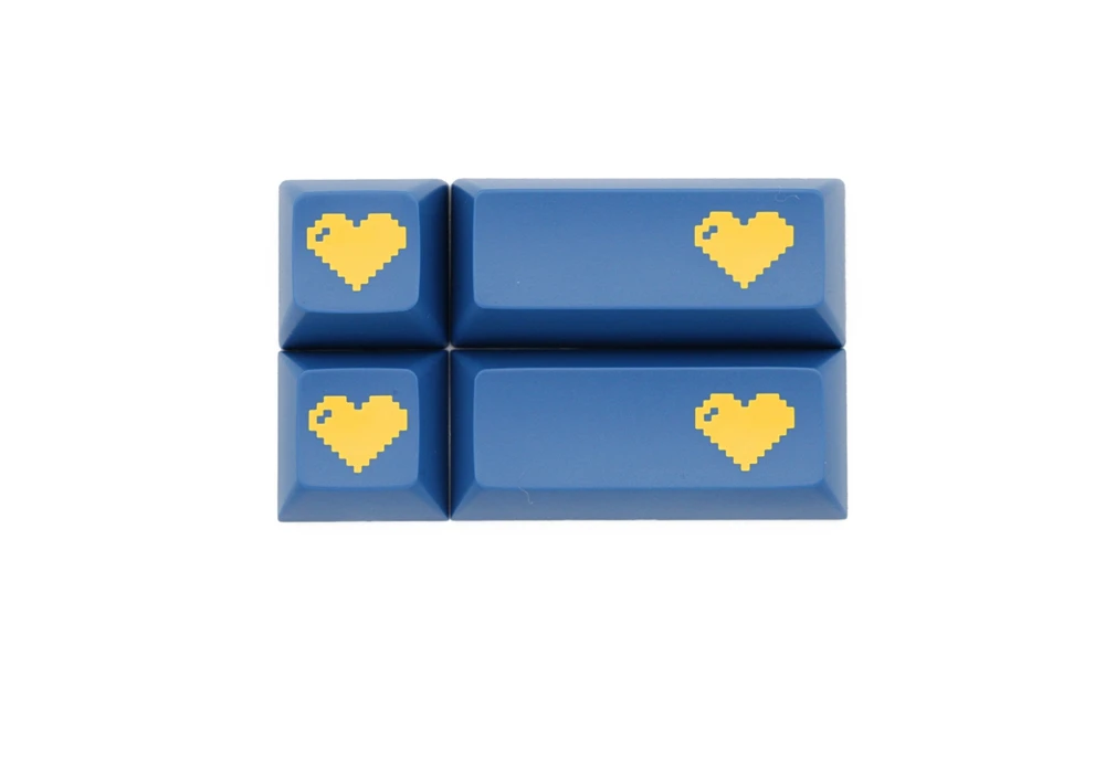 Domikey abs doubleshot keycap pixel heart blue yellow для oem dsa sa cherry profile покер 87 104 gh60 xd64 xd68 xd84 xd75