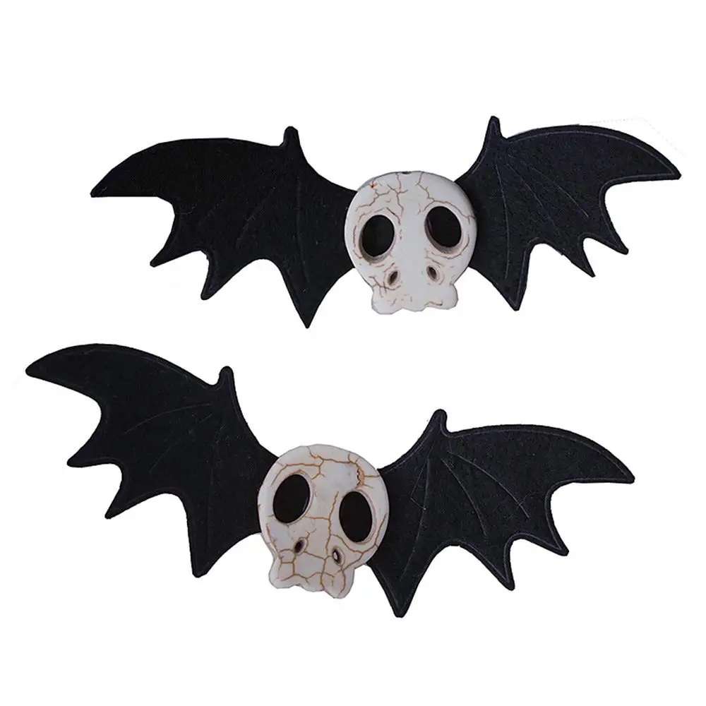 

Dark Gothic Skull Bat Hair clips Edge clip Hairpin Fit For Cosplay Party Hallowmas A Pair