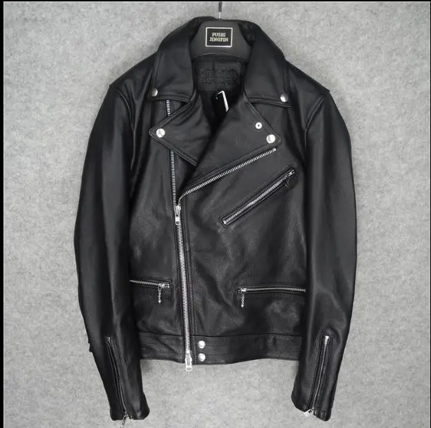 

cowhide Free shipping.Brand jacket,man's 100% genuine leather Jackets,men moto biker japan Engraved jacket