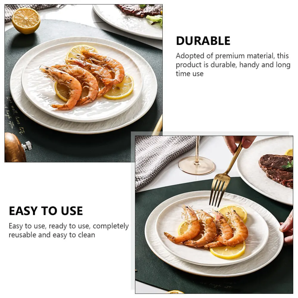 

1Pc European-style Relief Ceramic Steak Plate Western Food Storage Plate