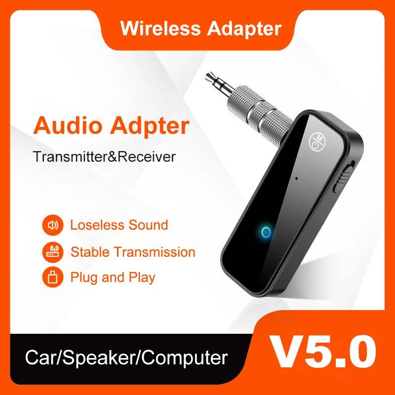 

Mini Wireless 5.0 Receiver Transmitter Adapter 3.5mm Jack for Car Radio Stereo Music Audio Aux A2dp Headphone Reciever Handsfree