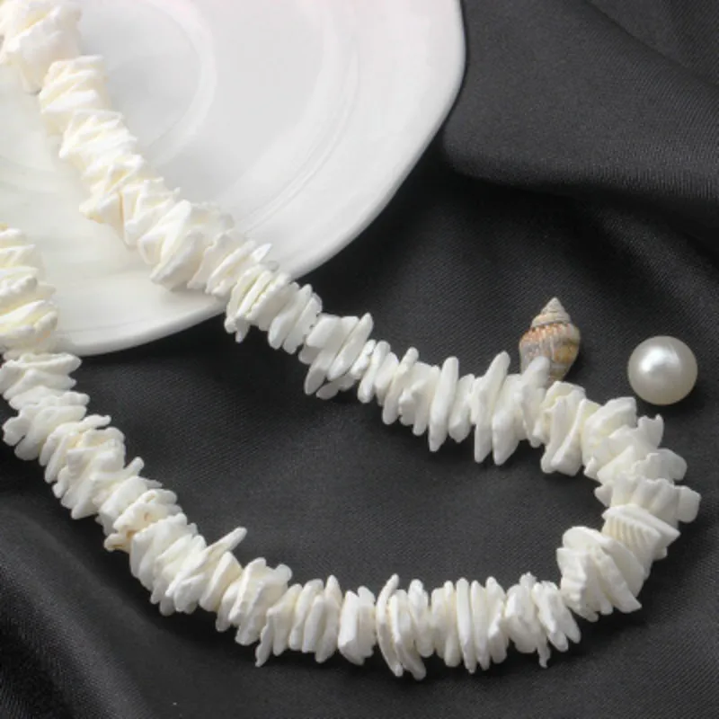 Белый Скошенный Cowrie ожерелье из морской раковины для женщин колье ожерелье из ракушечника Seashell пляжные украшения подарки Bijoux Femme