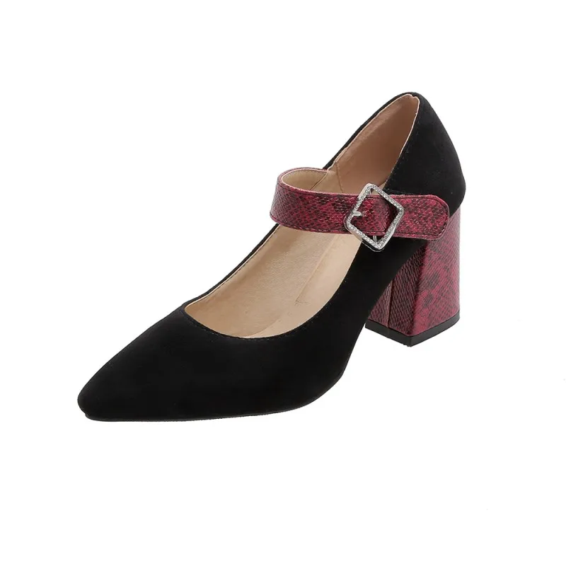 Обувь на платформе с острым носком размера плюс Женская обувь высоком каблуке