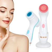3 in 1 electric silicone facial cleansing brush usb rechargeable face massager pore cleaner skin peeling blackhead remover tool