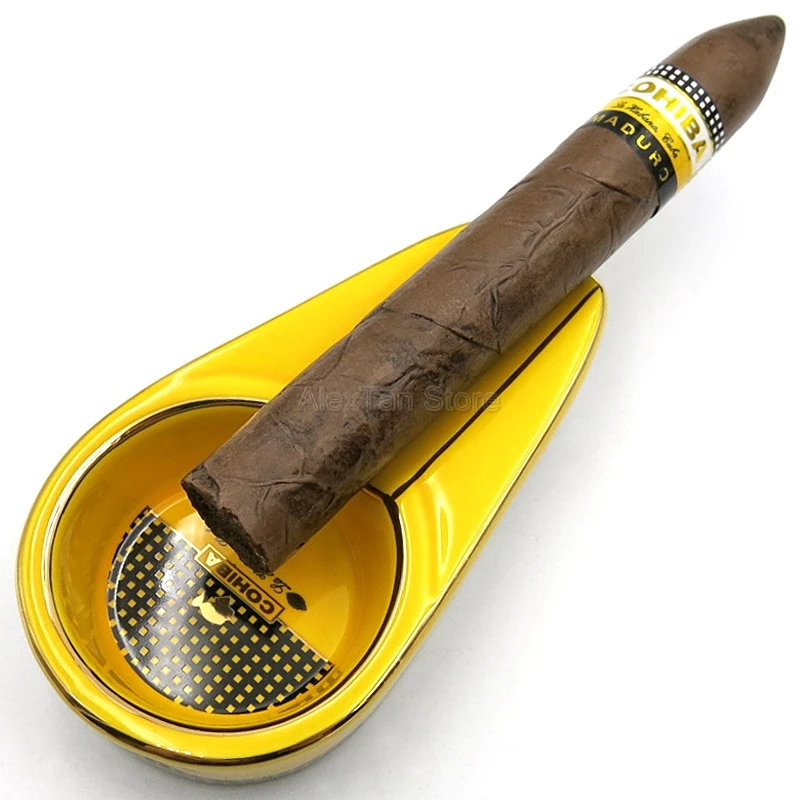 Бренд COHIBA новинка 1 мини-держатель пепельница для курения желтая керамическая