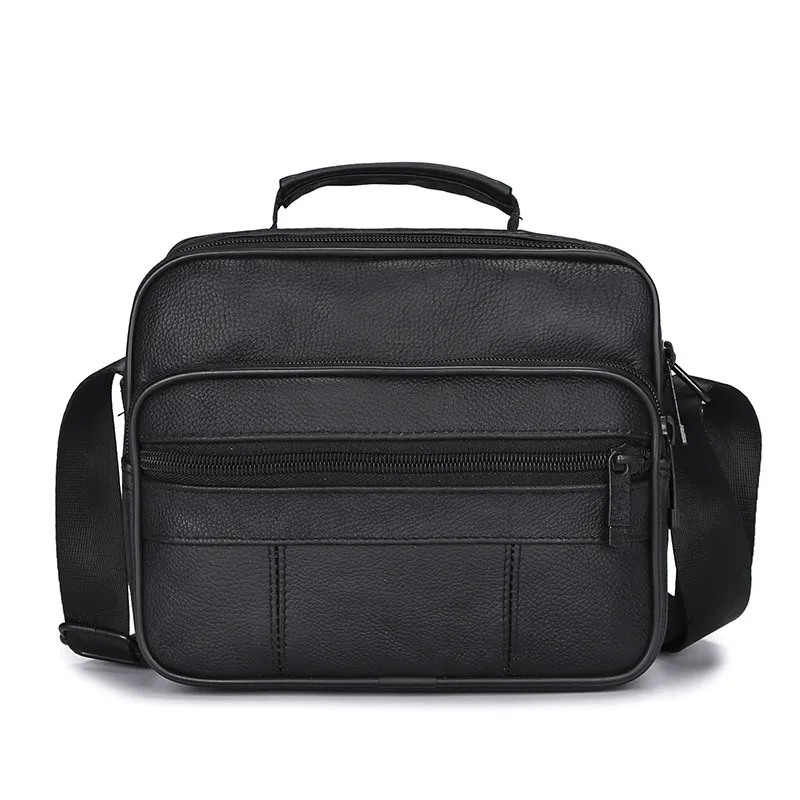 Мужские сумки из натуральной кожи через плечо модные черные деловые
