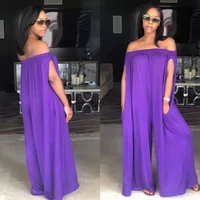 female jumpsuit sexy one shoulder combinations solid high waist wide leg pants overalls summer women casual plus size jumpsuits