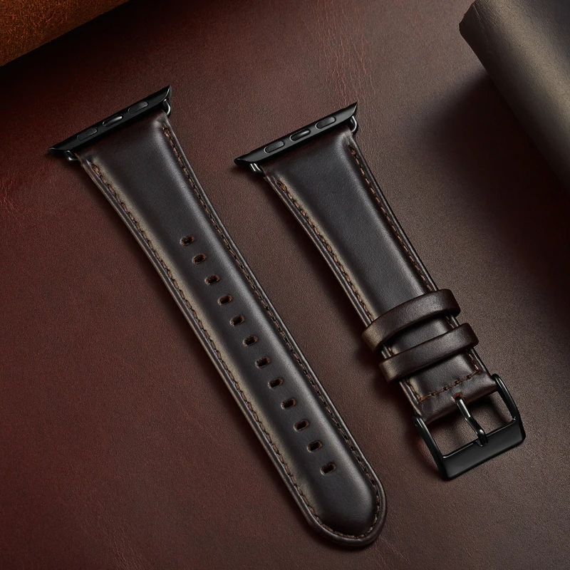 Ремешок из натуральной кожи для Apple Watch band 44 мм 40 42 38 браслет Iwatch Series 5 4 3 2 1|Ремешки