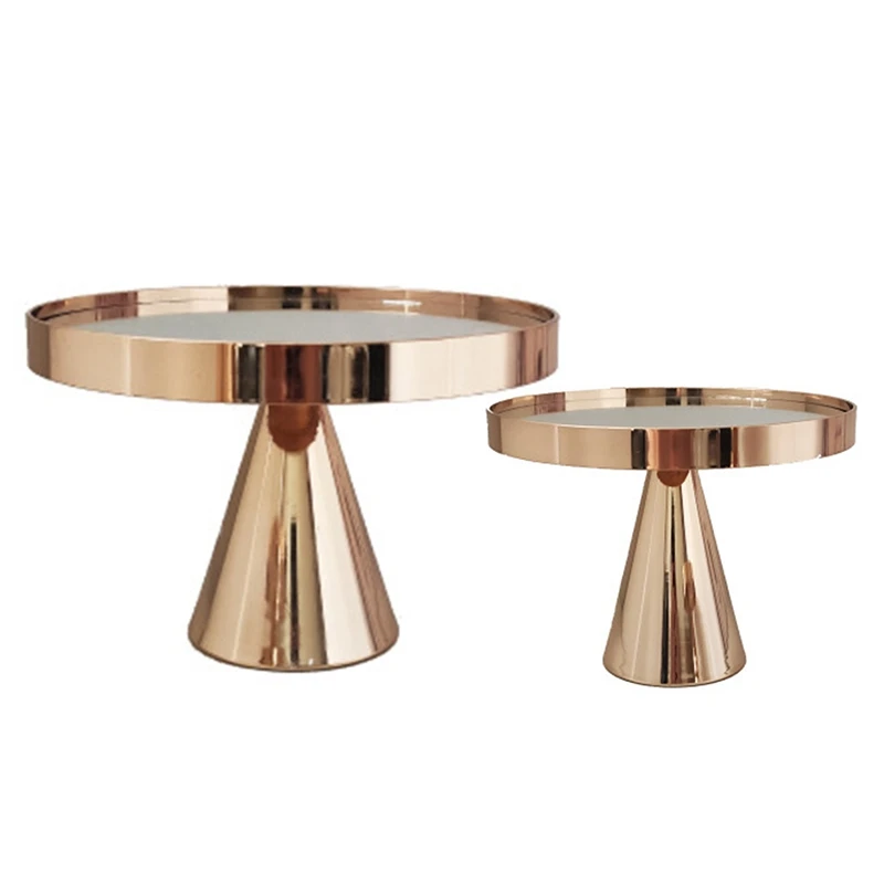 

2 шт. Золотая подставка для торта, зеркальная Верхняя Круглая декоративная металлическая подставка для торта, десертные тарелки для свадебн...