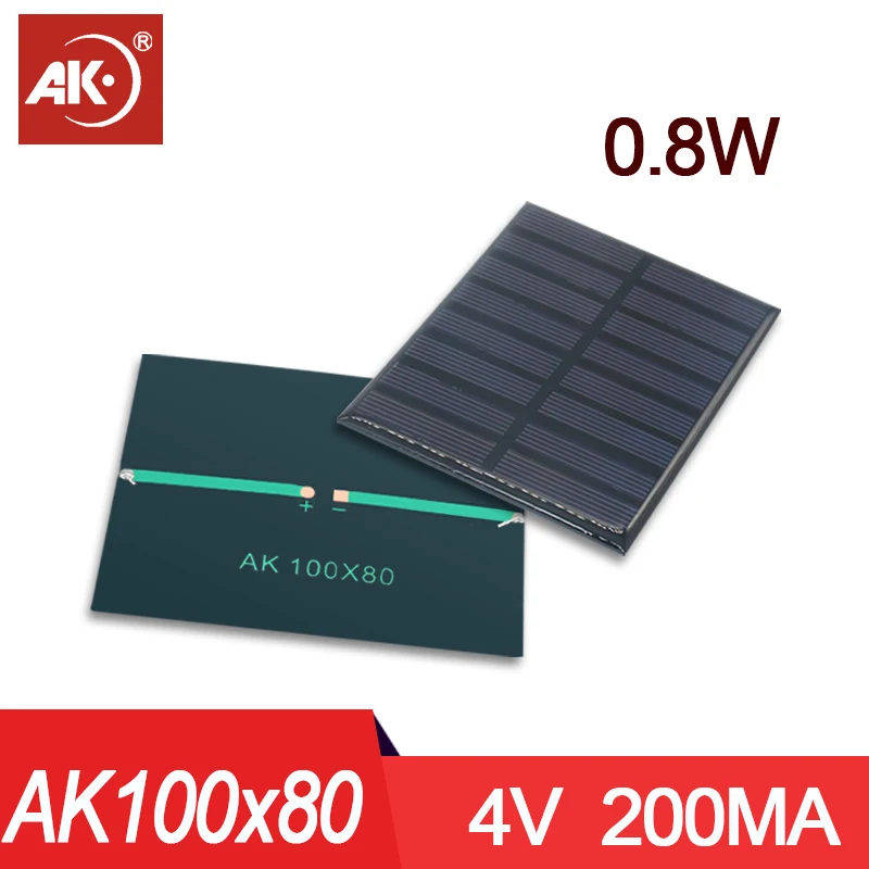 

20pcs 100*80mm 4V 200ma 0.8WSolar Pannels Set Plate Charger Kit Complete Battery Generator Power Bank System Mobile For DIY