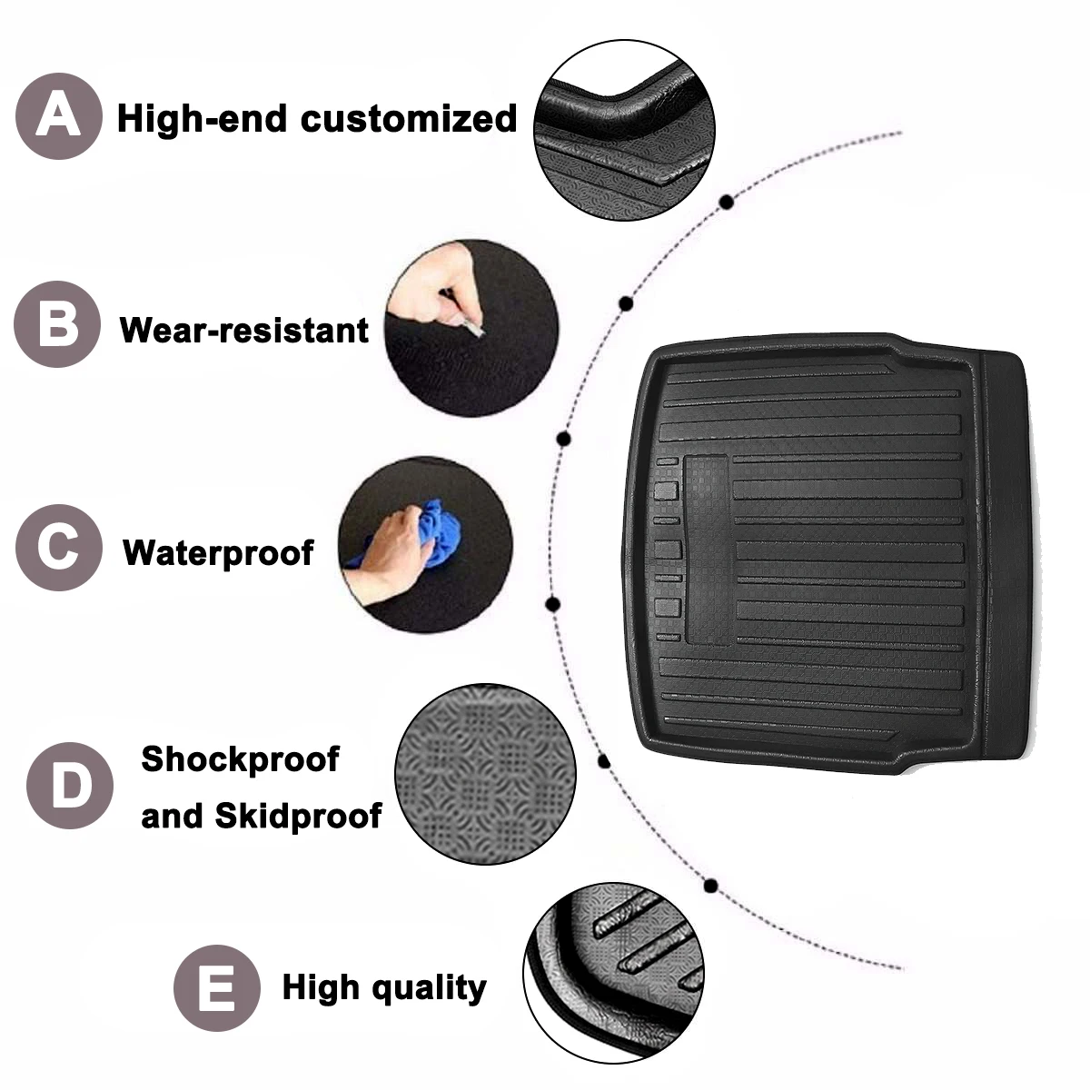 Коврик для багажника Volkswagen коврик матовый VW Tiguan MK2 2017 2018 2019 пола коврик| |