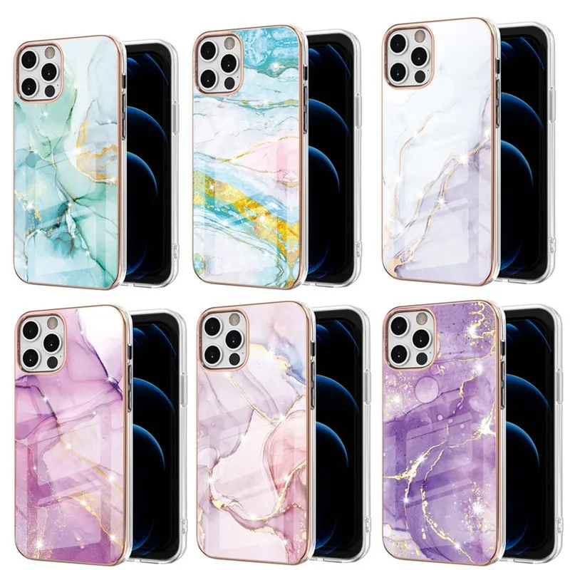 

Protection Phone Case For iPhone 13 Mini Pro Max Case Bumper Marble Pattern Shockproof Cover