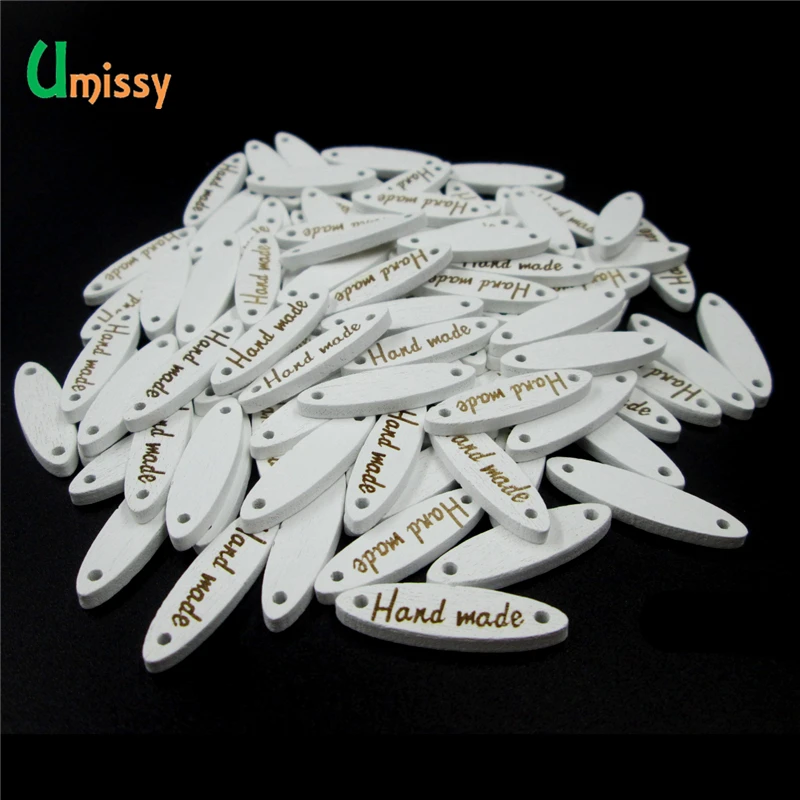 100 шт. деревянные кнопки &quotручная работа&quot буквы Швейные Кнопки 2 отверстия