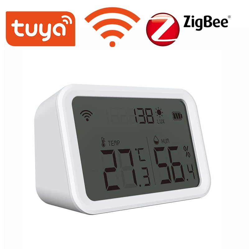 Датчик температуры и влажности Tuya Wi-Fi/Zigbe комнатный гигрометр термометр с