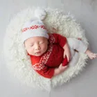 Одежда для фотосъемки новорожденных Мягкая мохеровая шляпа + пальто + Шорты наряды для студийной детской фотосъемки реквизит аксессуары вязаный Рождественский Костюм