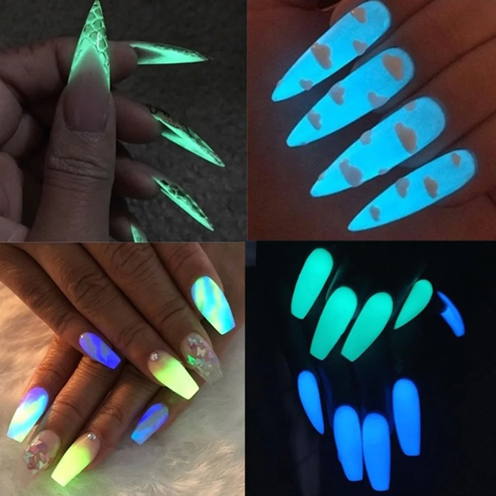 8 цветов Модный Цветной Светящийся лак для ногтей флуоресцентный Темный