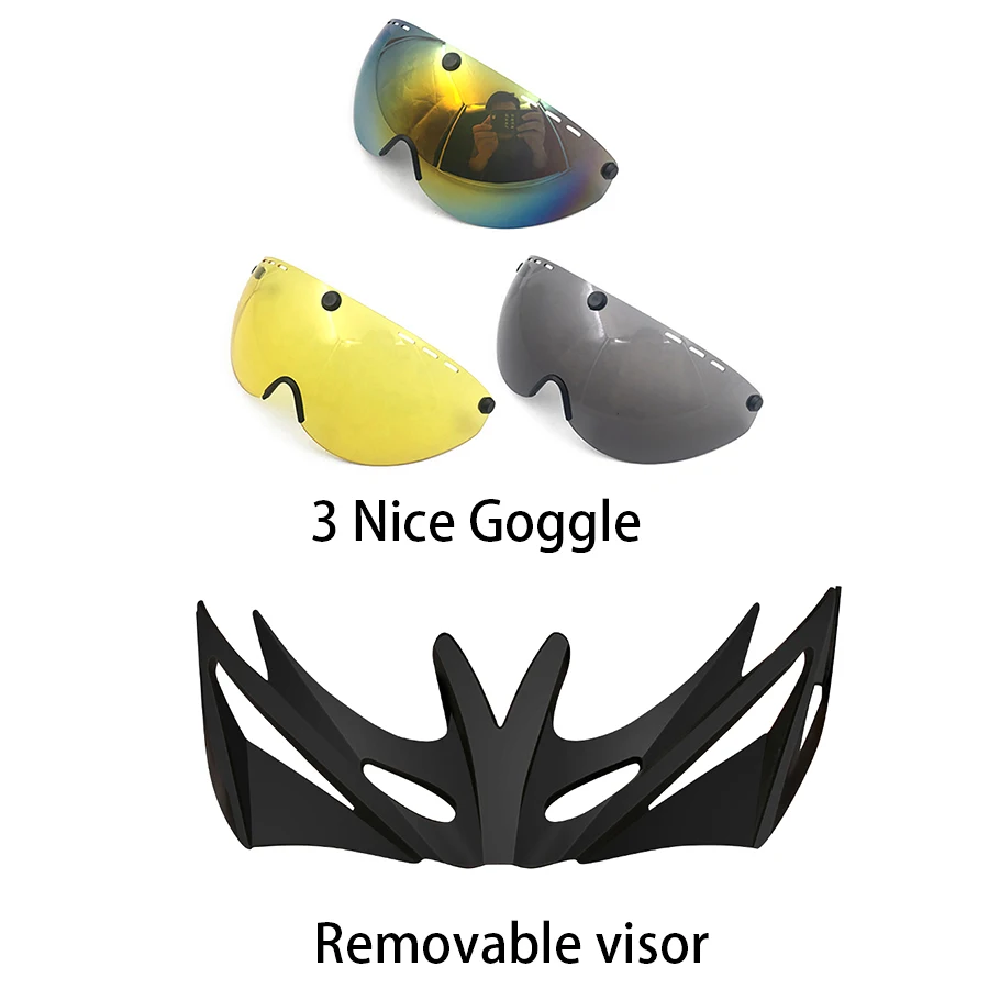 Cairbull светодиодный светильник Велоспорт Шлем съемный козырек с 3 объективом