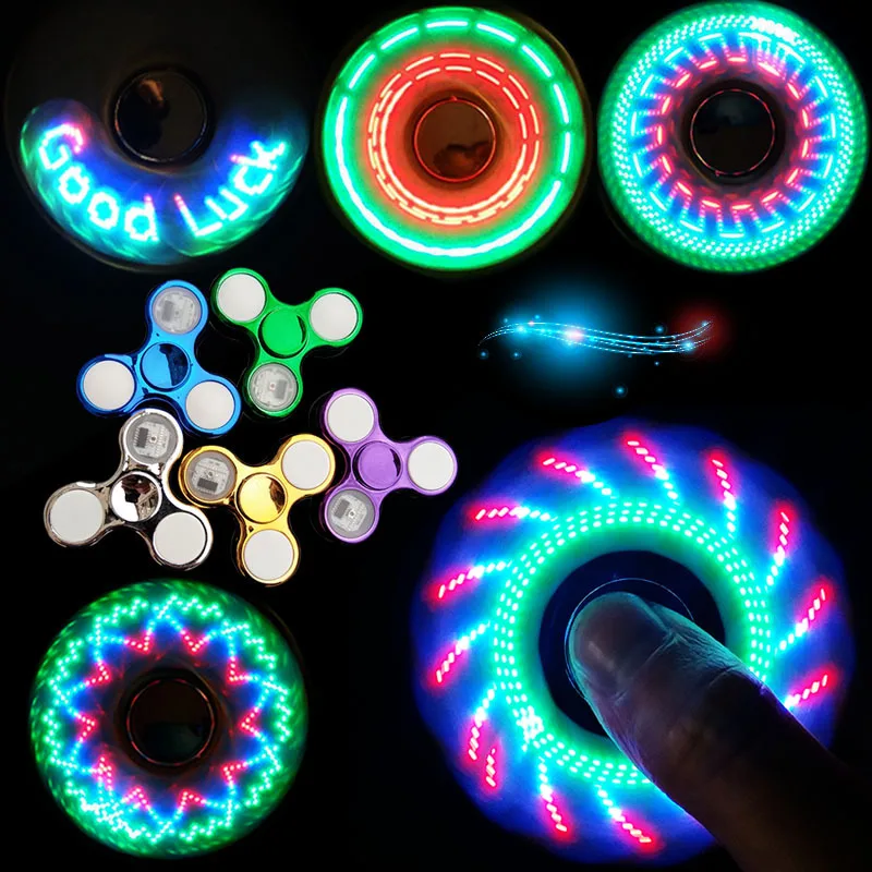 

LED Fingertip Gyro Fingertip Gyro Electroplating Light 32 Variable Light Gyro Interfinger Spiral toy
