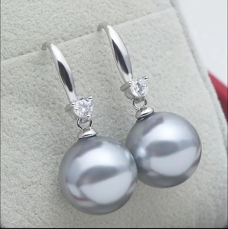 Новинка 1101 + перламутровые сережки с серым жемчугом маленькие свежие красные