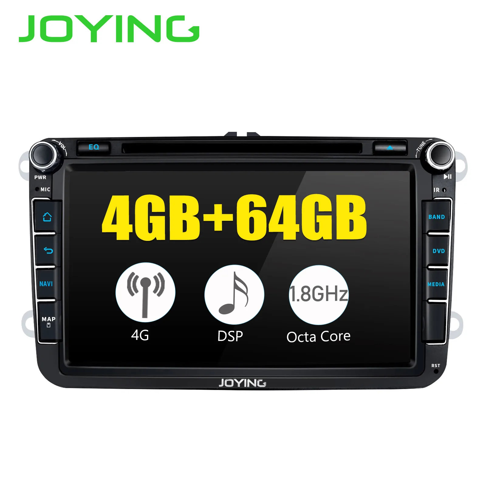 Only unit Радуясь " Android 8,1 4 GB Автомобильный Радио gps навигации для VW GOLF 5, 6 поло Passat b6, Jetta Tiguan Touran Skoda, сиденье с DSP SWC - Цвет: Only unit