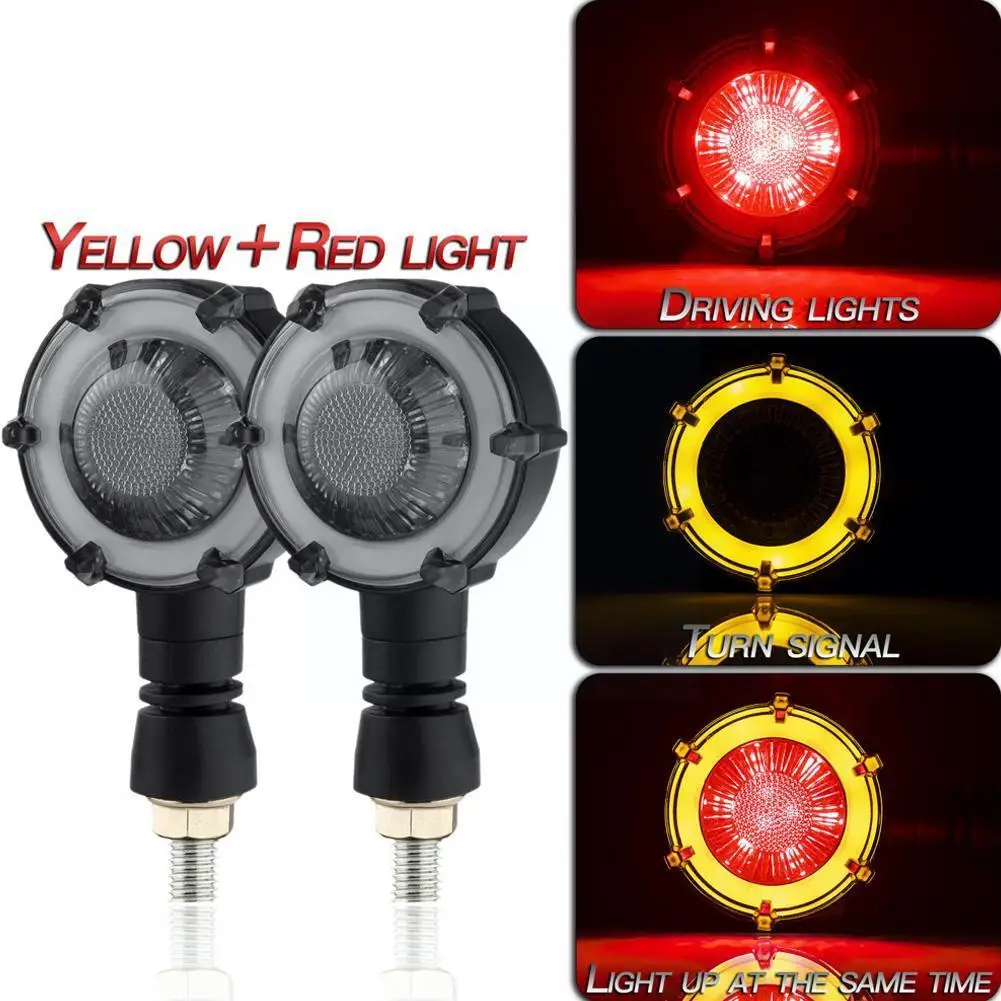 

Motorcycle Turn Signal Lights For Honda Hornet 700 Turn Parts Rotating Two-color Modification Signal LED Round Mode For Yam R2U0