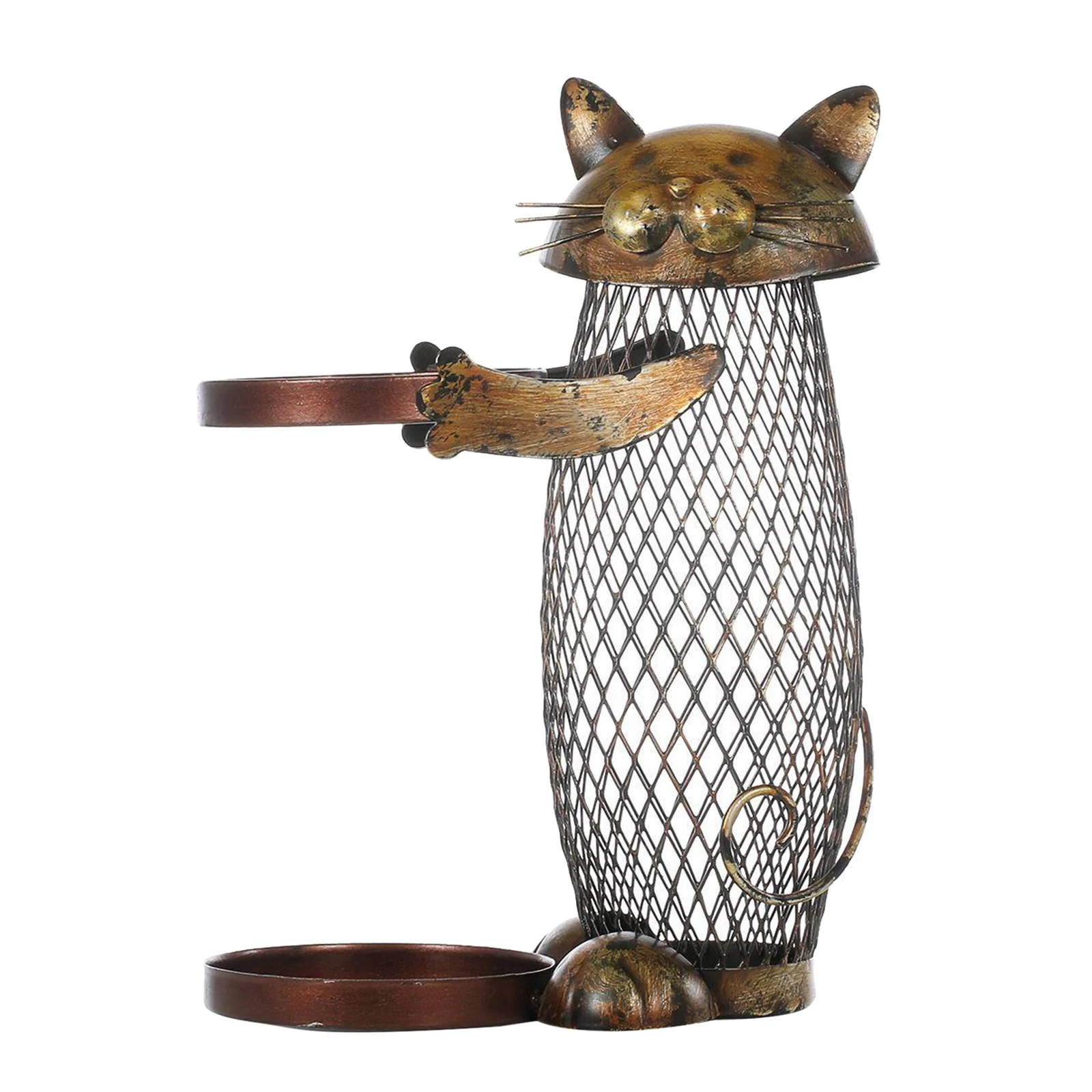 

Metal Wire Wine Rack Cork Container Cat Shape Changes Holder Home Decoration