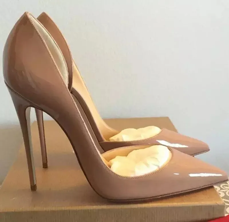 Large Size Shoes Woman Classic Leopard High Heels 12cm/10cm Leather Lady Shoes Simple Style Pointed Toe Women Pumps Party Shoes