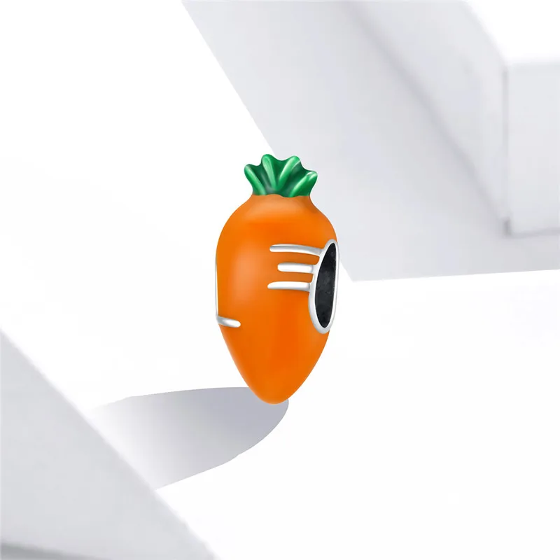 Браслет Fit Europe с тремя сериями фруктов и овощей из 925 стерлингового серебра для женщин, с пендантом из лимона, моркови и банана, для создания украшений.