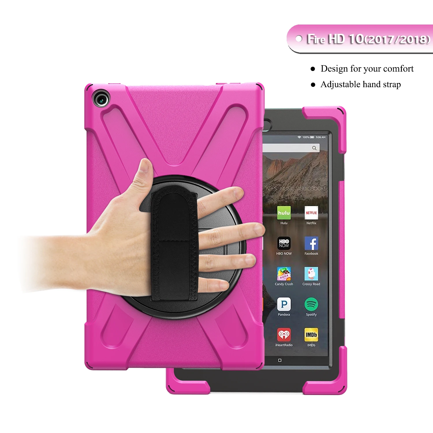 Чехол для планшета для Amazon Fire HD 10 чехол Чехол Funda дети Безопасный противоударный сверхмощный силиконовый Жесткий подставка для рук держатель