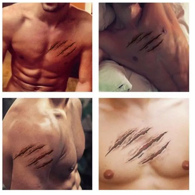 GloryStar Реалистичный искусственный кровавая рана стежка шрам Водонепроницаемый