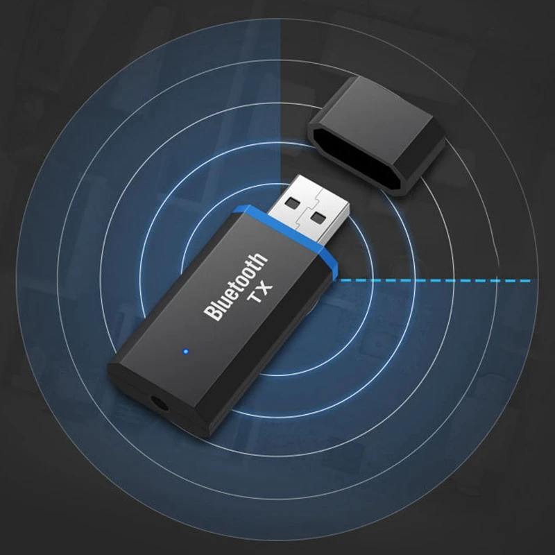 

Bluetooth Transmitter 5.0 +EDR Audio Adapter TV PC Driver-Free Mini USB Transmitter 3.5MM Jack AUX Wireless Adapter