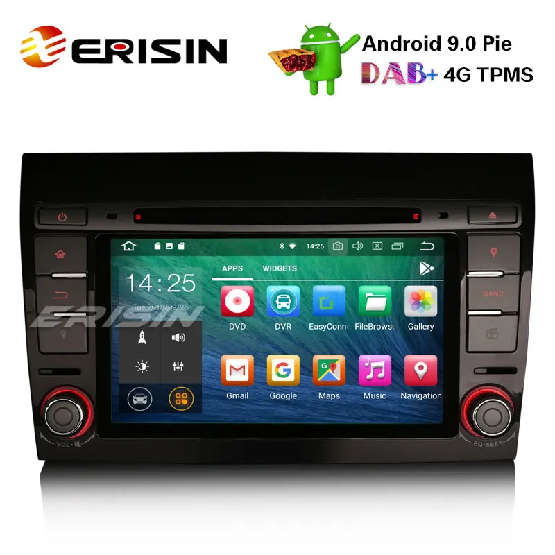 Erisin ES4871F 7 &quotAndroid 9 0 DAB + автомобильный стерео GPS Wifi Satnav Bluetooth TPMS DVR 4G DVD для FIAT BRAVO |