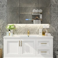 modern minimalist stone plate whole washbin bathroom cabinet combination light luxury smart bathroom sink washbasin washstand