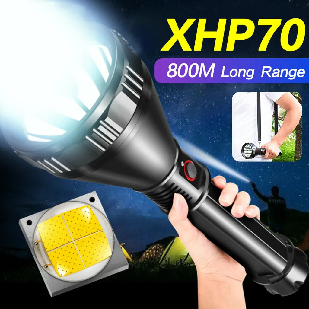Мощный светодиодный фонарик XHP50/70 с USB зарядкой перезаряжаемый 4 режима 26650