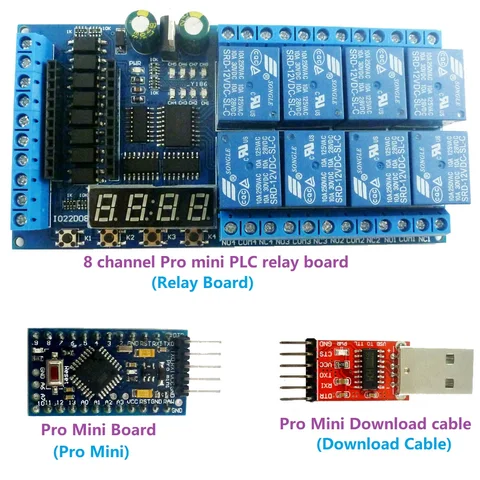 Плата PLC, модуль защиты реле, 12 В постоянного тока, 8-канальный Pro mini для многофункциональной платы переключателя с задержкой таймера Arduino