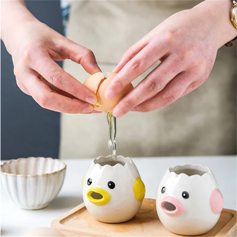 

Ceramic Chicken Shaped Egg Separator Egg-Cup Yolks Separator And Clear Cooking Gadgets Egg Tools Kitchen Utensils And Gadgets
